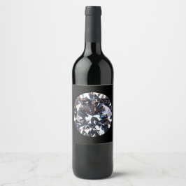Etiqueta Para Botella De Vino Imagen Elegante de Diamante con facetas