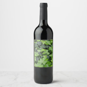 Etiqueta Para Botella De Vino Impresión botánica de marfil verde