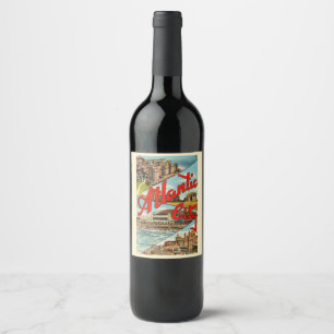 Etiqueta Para Botella De Vino Impresionante postal de Atlantic City