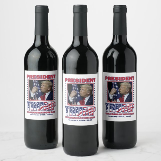 Etiqueta Para Botella De Vino Inauguración de Donald Trump 2025 (Botellas)