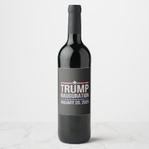 Etiqueta Para Botella De Vino Inauguración de Trump Día de enero de 2025 Preside