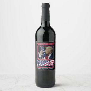Etiqueta Para Botella De Vino Inauguración del presidente Trump
