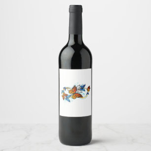 Etiqueta Para Botella De Vino Infinidad de Mariposas Monarca