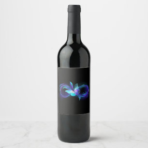 Etiqueta Para Botella De Vino Infinito brillante con mariposa mágica