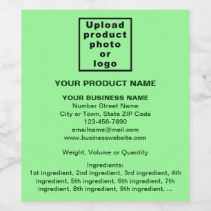 Etiqueta Para Botella De Vino Información mínima del producto sobre el verde cla