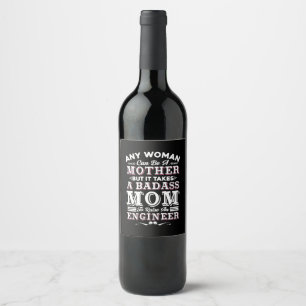 Etiqueta Para Botella De Vino Ingeniero Arte Una Mamá Para Criar Un Ingeniero