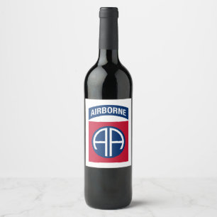 Etiqueta Para Botella De Vino Insignia de la 82ª División Aerotransportada Veter
