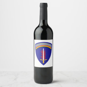 Etiqueta Para Botella De Vino Insignia del Ejército de EE. UU. en Europa USAREUR