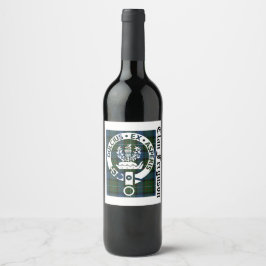 Etiqueta Para Botella De Vino Insignia Escudo del clan escocés Ferguson