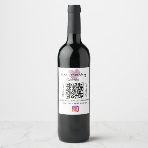 Etiqueta Para Botella De Vino Instagram de exploración de código qr boda purpuri