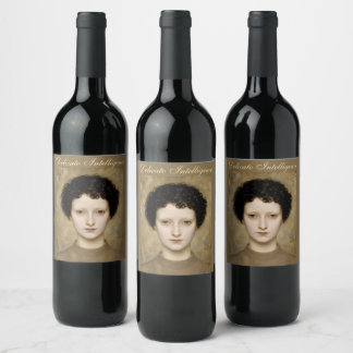 Etiqueta Para Botella De Vino Inteligencia delicada: un retrato de arte fino
