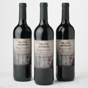 Etiqueta Para Botella De Vino Investigación de la Escena del Crimen Cumpleaños G