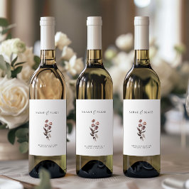 Etiqueta Para Botella De Vino Invitación a la Boda de Invierno de Moody Purple F