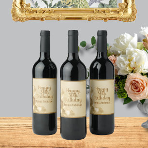 Etiqueta Para Botella De Vino Invitación de cumpleaños para hombres 50 y fabulos