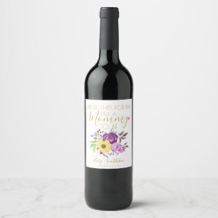 Etiqueta Para Botella De Vino Invitación de embarazo Beba esto para mí.
