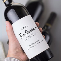 Invitación moderna del embarazo blanco negro