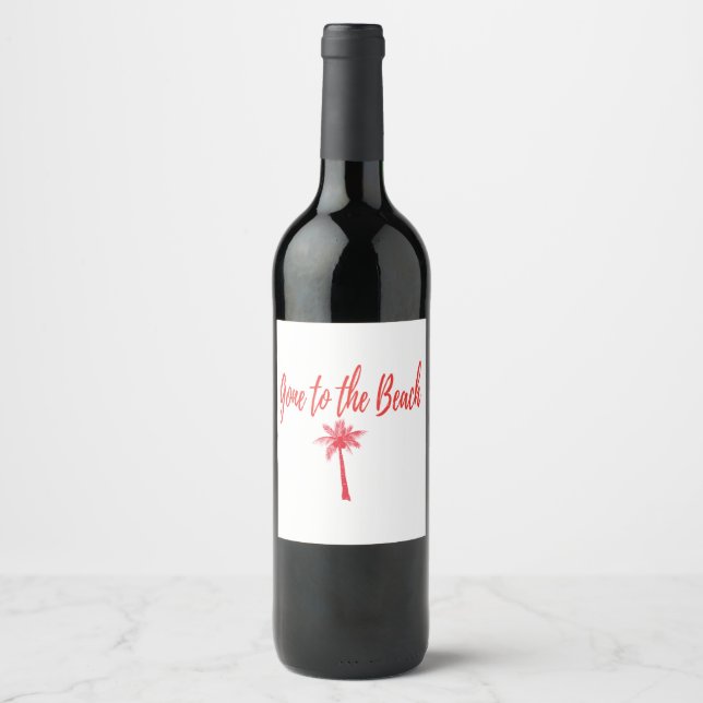 Etiqueta Para Botella De Vino ir a la playa (Anverso)