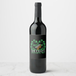 ETIQUETA PARA BOTELLA DE VINO IRELAND SHAMROCK