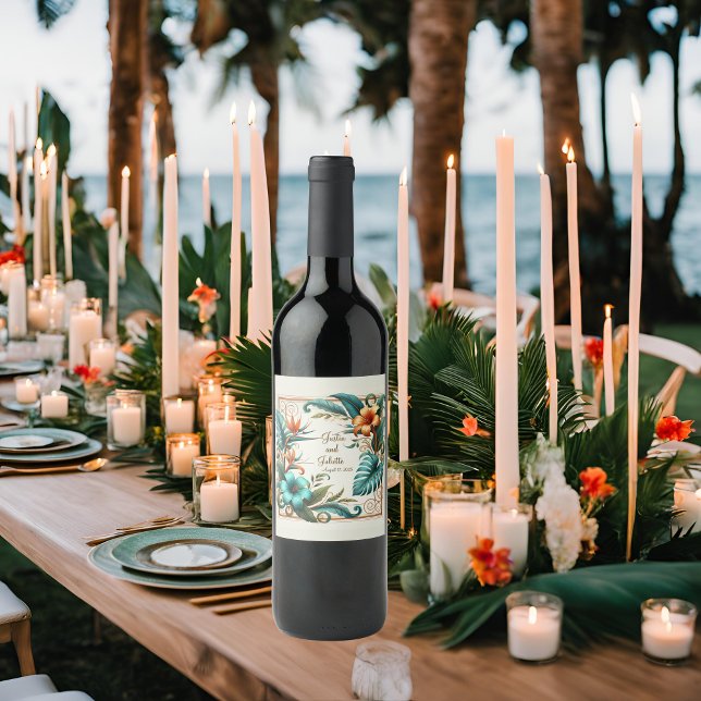 Etiqueta Para Botella De Vino Iridescencia tropical (Subido por el creador)