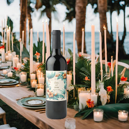 Etiqueta Para Botella De Vino Iridescencia tropical