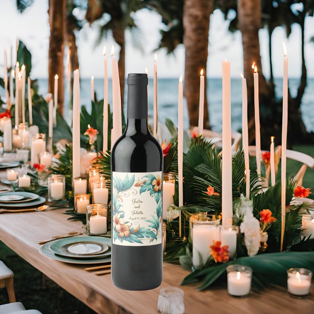 Etiqueta Para Botella De Vino Iridescencia tropical (Subido por el creador)