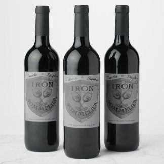 Etiqueta Para Botella De Vino Iron Sommelier Wine Lover