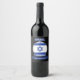 Etiqueta Para Botella De Vino Israel está llamando y debo ir