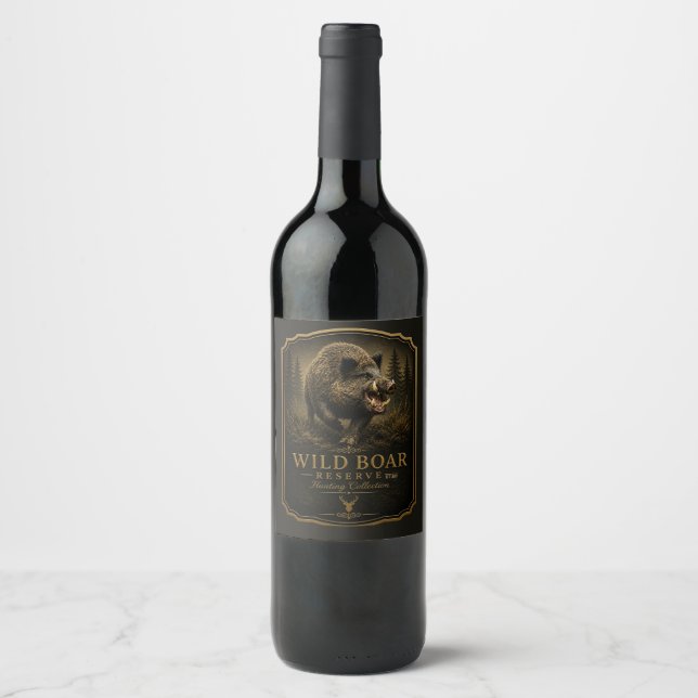 Etiqueta Para Botella De Vino Jabalí (Anverso)
