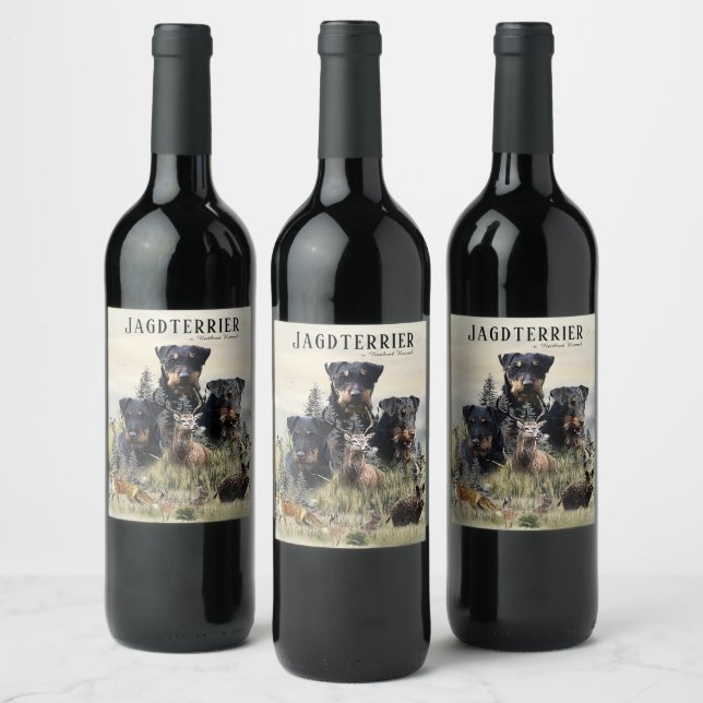 Etiqueta Para Botella De Vino Jagdterriers c. Renbrad Kennel (Botellas)