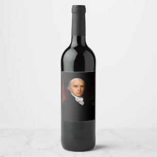 Etiqueta Para Botella De Vino James Madison 4º Presidente de los Estados Unidos