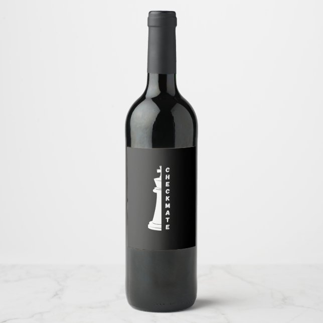 Etiqueta Para Botella De Vino Jaque mate (Anverso)