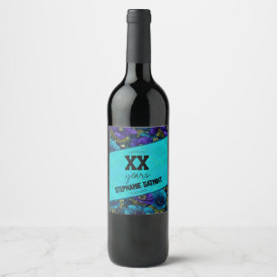 Etiqueta Para Botella De Vino Jardín de Anémonas Regalo de Cumpleaños para Espos