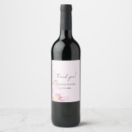 Etiqueta Para Botella De Vino Jardín de Boho Floral de Daisy Rosa Artístico
