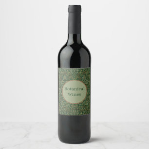 Etiqueta Para Botella De Vino Jardín de flores William Morris - Verdes