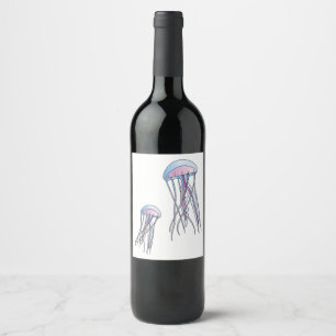 Etiqueta Para Botella De Vino Jellyfish