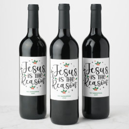 Etiqueta Para Botella De Vino Jesús es la Razón Costumbre Cristiana Religiosa