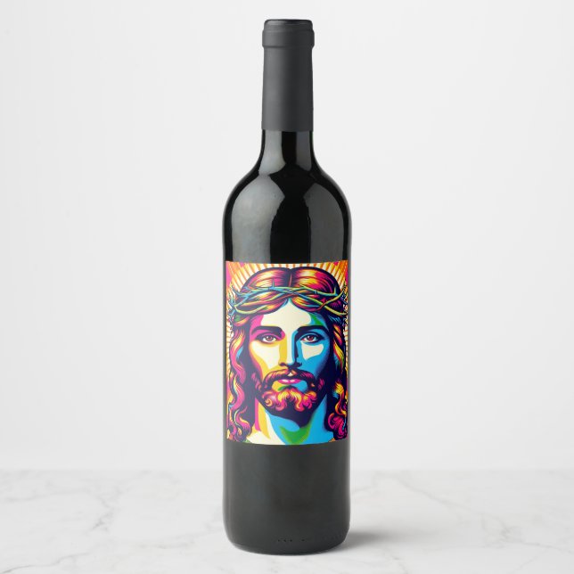Etiqueta Para Botella De Vino Jesus wine label. (Anverso)
