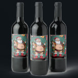 Etiqueta Para Botella De Vino Jolly Happy Padre Christmas<br><div class="desc">Feliz Padre Feliz Etiqueta de Vino de Navidad. Una divertida etiqueta de vino del padre Navidad</div>