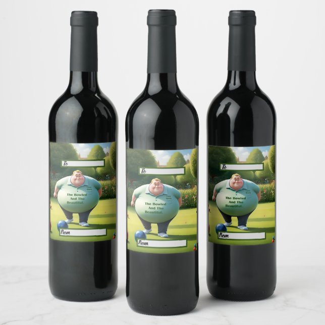 Etiqueta Para Botella De Vino Jolly Lawn Bowler Man, (Botellas)