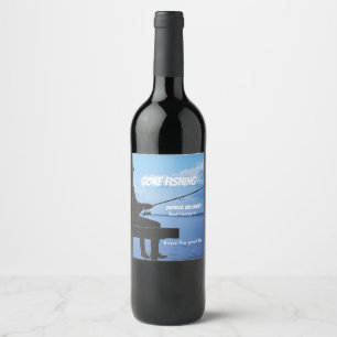 Etiqueta Para Botella De Vino Jubilación Pescador Jubilado Jugador Jubilado Juer