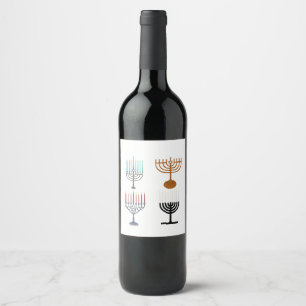 Etiqueta Para Botella De Vino Judaísmo Hanukkah Religión judía