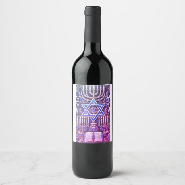 Etiqueta Para Botella De Vino Judío (Anverso)