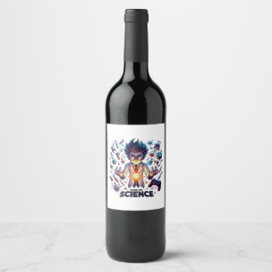 Etiqueta Para Botella De Vino Juego de Poción Química, Tema de Ciencia