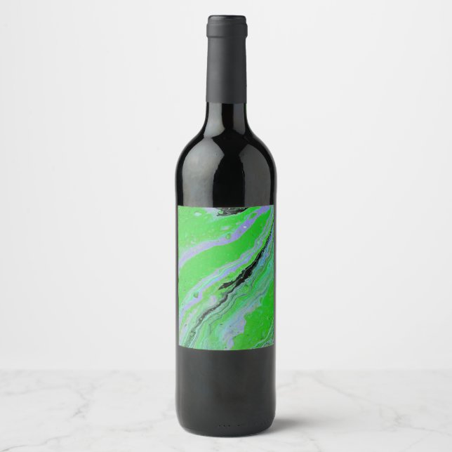 Etiqueta Para Botella De Vino Juego Justo 3 Etiqueta de frasco de lino verde (Anverso)