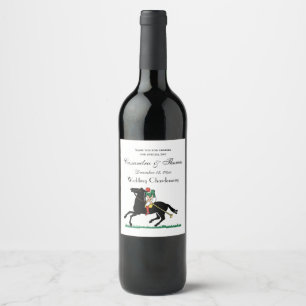 Etiqueta Para Botella De Vino Jugador de polo vintage en Pony