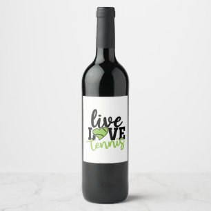 Etiqueta Para Botella De Vino Jugador de Tenis   Vive el Tenis