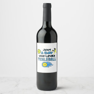 Etiqueta Para Botella De Vino Jugador Divertido de Pickleball Solo Un Niño Que A
