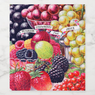 Etiqueta Para Botella De Vino Jugo de fruta casero vintage