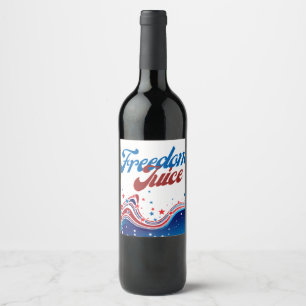 Etiqueta Para Botella De Vino Jugo de libertad - Etiqueta de vino del 4 de julio