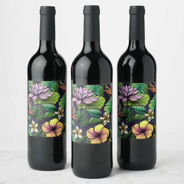 Etiqueta Para Botella De Vino Jungla (Botellas)